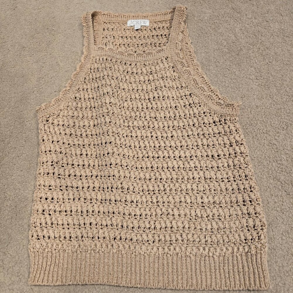 J Crew Beige Crochet Top L